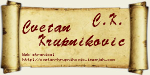 Cvetan Krupniković vizit kartica
